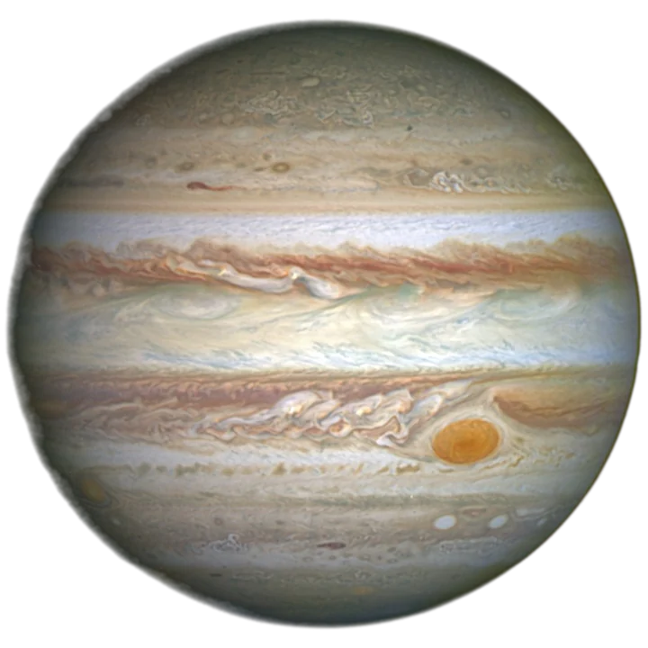 Jupiter and its Great Red Spot, photographed by the Hubble Space Telescope