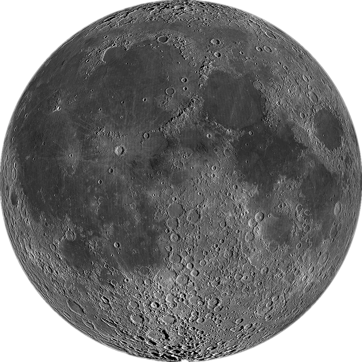 The near side of the Moon, from NASA's Lunar Reconnaissance Orbiter